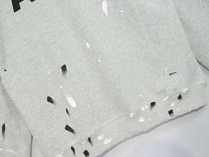 Amiri Paint Splatter Hoodie Grey